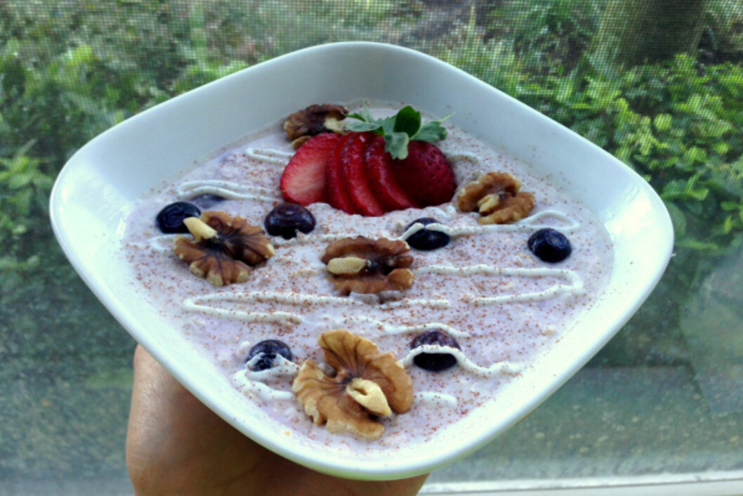 BLUEBERRY OVERNIGHT OATS: Hva med å strate dagen med Stuhaugs blueberry overnight oats? Foto: Linda Marie Stuhaug BLUEBERRY OVERNIGHT OATS: Hva med å strate dagen med Stuhaugs blueberry overnight oats? Foto: Linda Marie Stuhaug