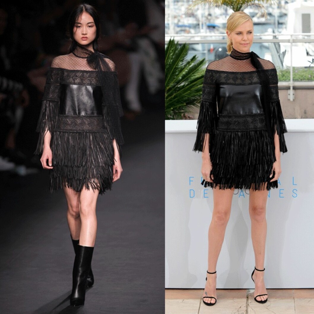 SORT: Charlize Theron i Valentino. Foto: Scanpix SORT: Charlize Theron i Valentino. Foto: Scanpix