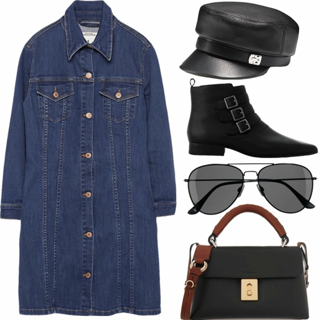 Denimkjole fra Zara, kr 699. Hatt fra Gucci, ca. kr 3990. Sko fra Mango, kr 599. Solbriller fra H&M, kr 70. Veske fra Chloé via net-a-porter, ca. kr 13 390. Foto: Produsentene, Net-a-porter.com Denimkjole fra Zara, kr 699. Hatt fra Gucci, ca. kr 3990. Sko fra Mango, kr 599. Solbriller fra H&M, kr 70. Veske fra Chloé via net-a-porter, ca. kr 13 390. Foto: Produsentene, Net-a-porter.com
