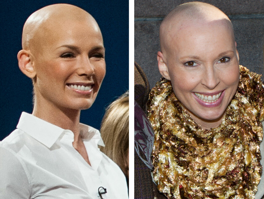 VISTE SEG SKALLET: Lise Askvik (t.h.) mener det står respekt av Gunhild Stordalen som viste seg uten parykk på Skavlan sist fredag. Foto: NRK, All Over Press VISTE SEG SKALLET: Lise Askvik (t.h.) mener det står respekt av Gunhild Stordalen som viste seg uten parykk på Skavlan sist fredag. Foto: NRK, All Over Press