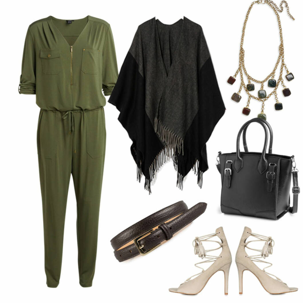 FREDAG: Jumpsuit fra Lindex, 399 kr. Cape fra Asos.com, 304 kr. Belte fra Tiger of Sweden via Nelly.com, 599 kr. Kjede fra Lindex, 179 kr. Veske fra Lindex, 249 kr. Hæler fra Nelly.com, 399 kr. Foto: Produsentene, Asos.com, Nelly.com FREDAG: Jumpsuit fra Lindex, 399 kr. Cape fra Asos.com, 304 kr. Belte fra Tiger of Sweden via Nelly.com, 599 kr. Kjede fra Lindex, 179 kr. Veske fra Lindex, 249 kr. Hæler fra Nelly.com, 399 kr. Foto: Produsentene, Asos.com, Nelly.com