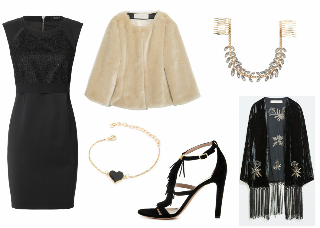 MED FUSKEPELSEN: Kjole (kr 1900, Sand), fuskepels jakke (kr 800, Zara), hårpynt (kr 135, Asos.com), armbånd (kr 100, cocoo.se), sko (kr 5055, Chloe/matchesfashion.com) og kimono (kr 700, Zara). Foto: Produsentene MED FUSKEPELSEN: Kjole (kr 1900, Sand), fuskepels jakke (kr 800, Zara), hårpynt (kr 135, Asos.com), armbånd (kr 100, cocoo.se), sko (kr 5055, Chloe/matchesfashion.com) og kimono (kr 700, Zara). Foto: Produsentene