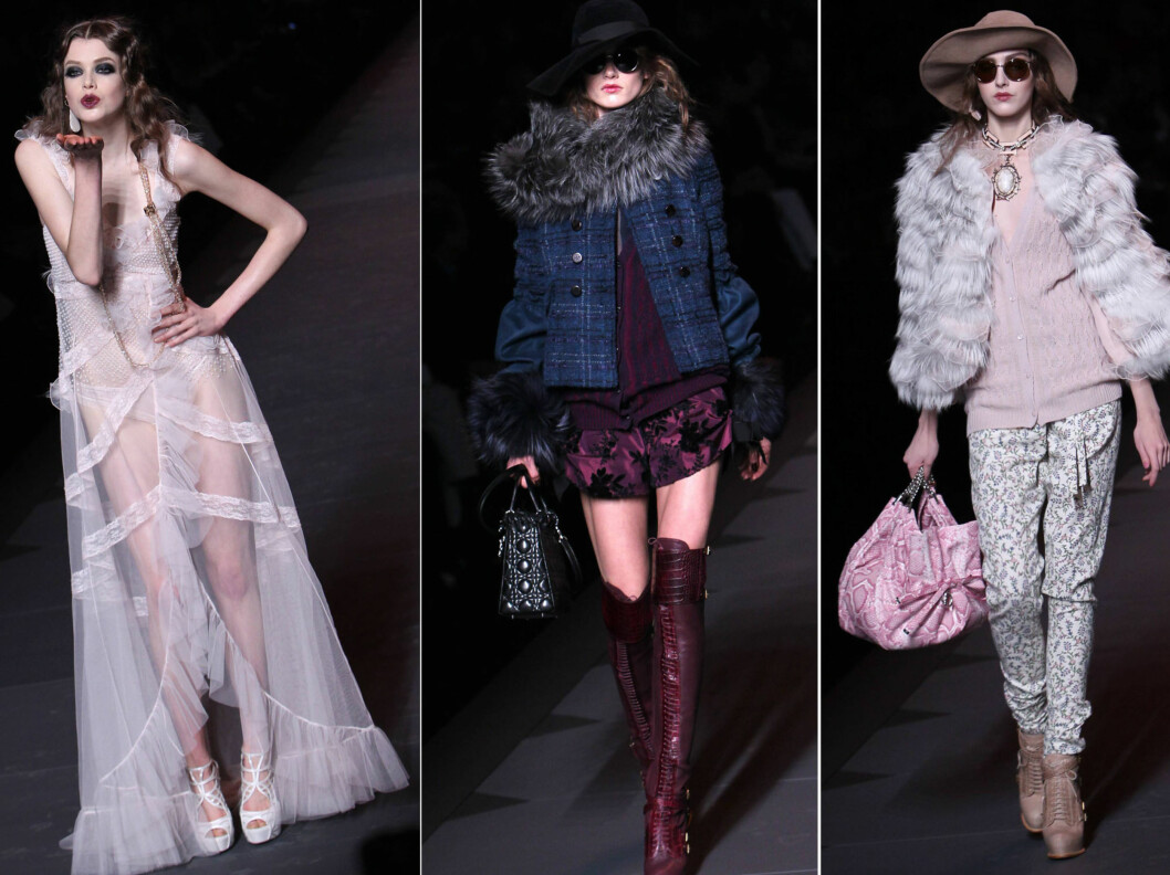 GALLIANOS SISTE KOLLEKSJON FOR DIOR: For høsten og vinteren 2011/2012, viste designeren ruter, pasteller og gjennomsiktige vintageinspirerte kjoler. Foto: All Over Press GALLIANOS SISTE KOLLEKSJON FOR DIOR: For høsten og vinteren 2011/2012, viste designeren ruter, pasteller og gjennomsiktige vintageinspirerte kjoler. Foto: All Over Press