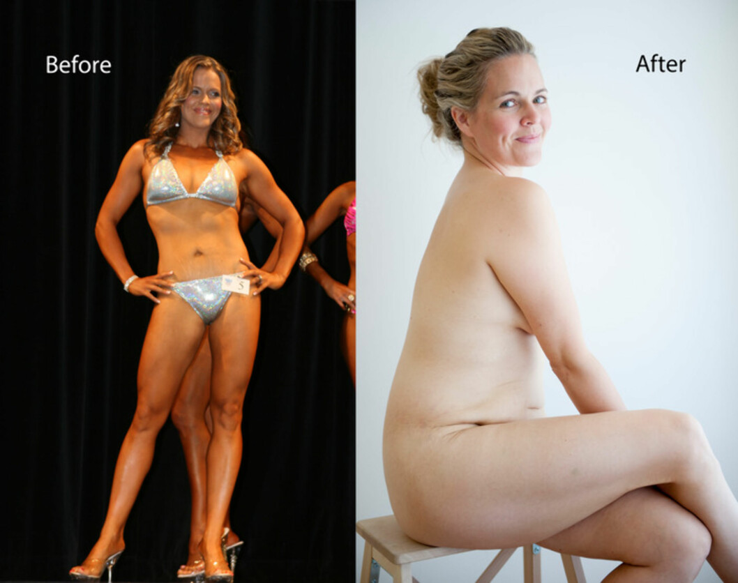 FØR OG ETTER: Taryn Brumfitt ønsker å få flere kvinner til å elske kroppen sin. Dette bildet - som fikk 3 millioner likes på Facebook, har engasjert mange i hennes bevegelse. Foto: Privat FØR OG ETTER: Taryn Brumfitt ønsker å få flere kvinner til å elske kroppen sin. Dette bildet - som fikk 3 millioner likes på Facebook, har engasjert mange i hennes bevegelse. Foto: Privat