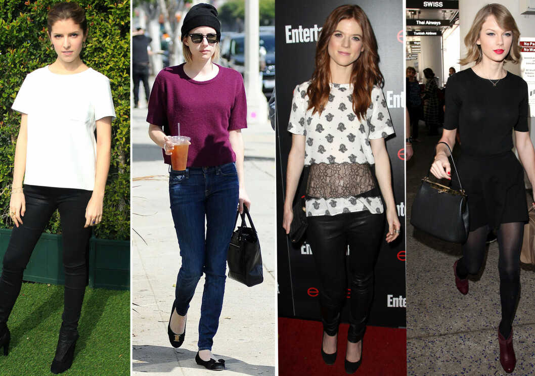 LENGDEN SOM GJELDER HOS STJERNENE: Fra venstre Anna Kendrick, Emma Roberts, Rose Leslie og Taylor Swift. LENGDEN SOM GJELDER HOS STJERNENE: Fra venstre Anna Kendrick, Emma Roberts, Rose Leslie og Taylor Swift.