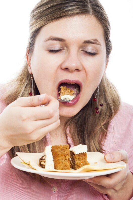 <strong>SLIPP DEN GAFFELEN:</strong> Ikke spis mer når du allerede er mett - det vil bare gi deg vondt i magen og dårlig samvittighet. Foto: Thinkstock <strong>SLIPP DEN GAFFELEN:</strong> Ikke spis mer når du allerede er mett - det vil bare gi deg vondt i magen og dårlig samvittighet. Foto: Thinkstock