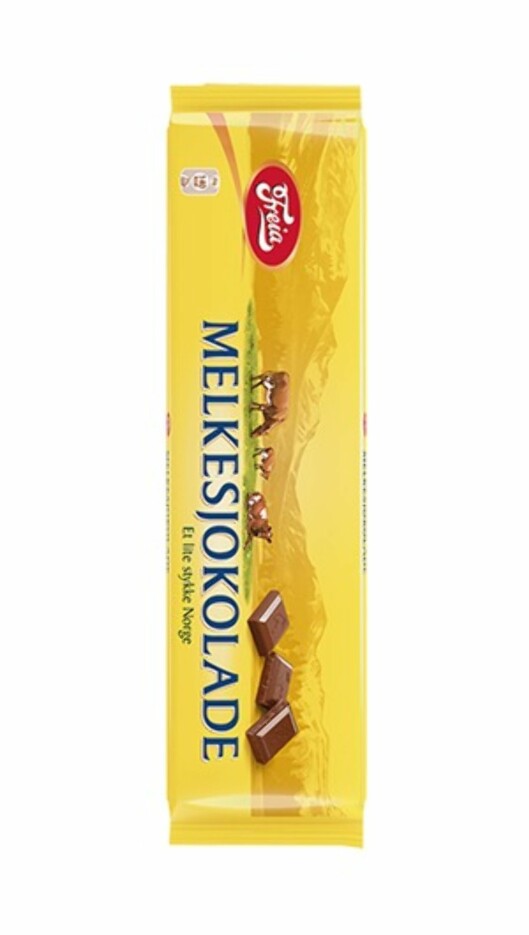 <strong>GOD, MEN MEKTIG:</strong> Bare èn rute av denne 200 grams sjokoladen inneholder 50 kalorier. Foto: Freia <strong>GOD, MEN MEKTIG:</strong> Bare èn rute av denne 200 grams sjokoladen inneholder 50 kalorier. Foto: Freia