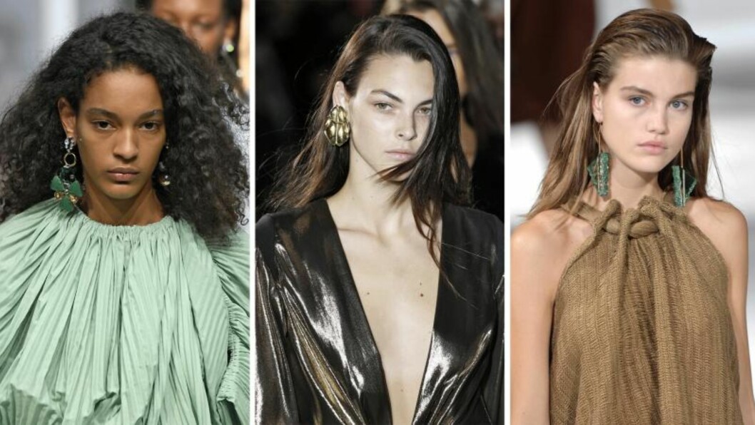 <strong>TREND:</strong> Marni, Saint Laurent og Stella McCartney hadde alle tatt i bruk iøynefallende øredobber da de skulle vise frem kolleksjonene sine for SS17. Foto: Scanpix <strong>TREND:</strong> Marni, Saint Laurent og Stella McCartney hadde alle tatt i bruk iøynefallende øredobber da de skulle vise frem kolleksjonene sine for SS17. Foto: Scanpix