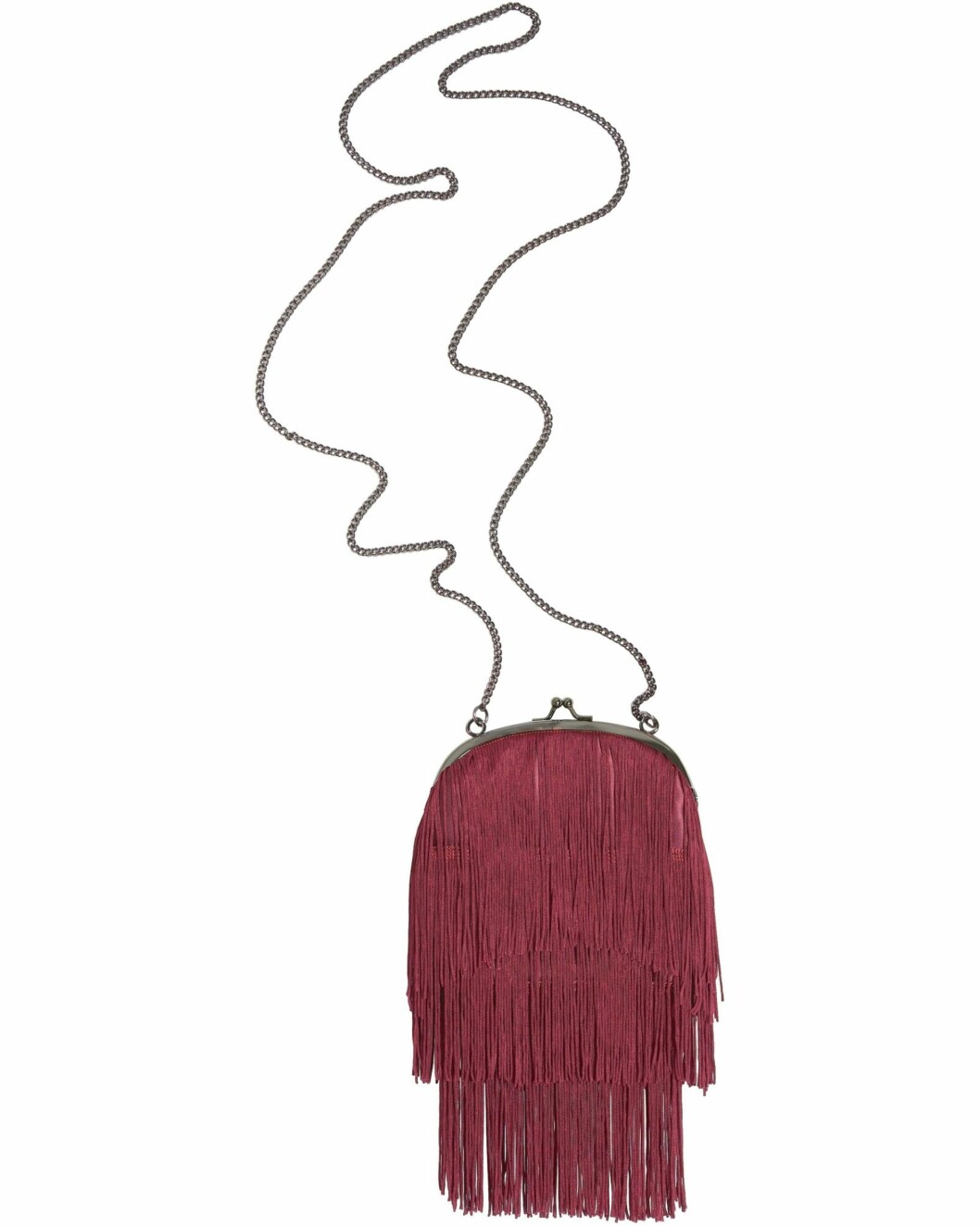 FESTENS VESKEKUPPER: Stilig veske med rosa frynser (kr 130, H&M - kommer i butikkene snart). FESTENS VESKEKUPPER: Stilig veske med rosa frynser (kr 130, H&M - kommer i butikkene snart).