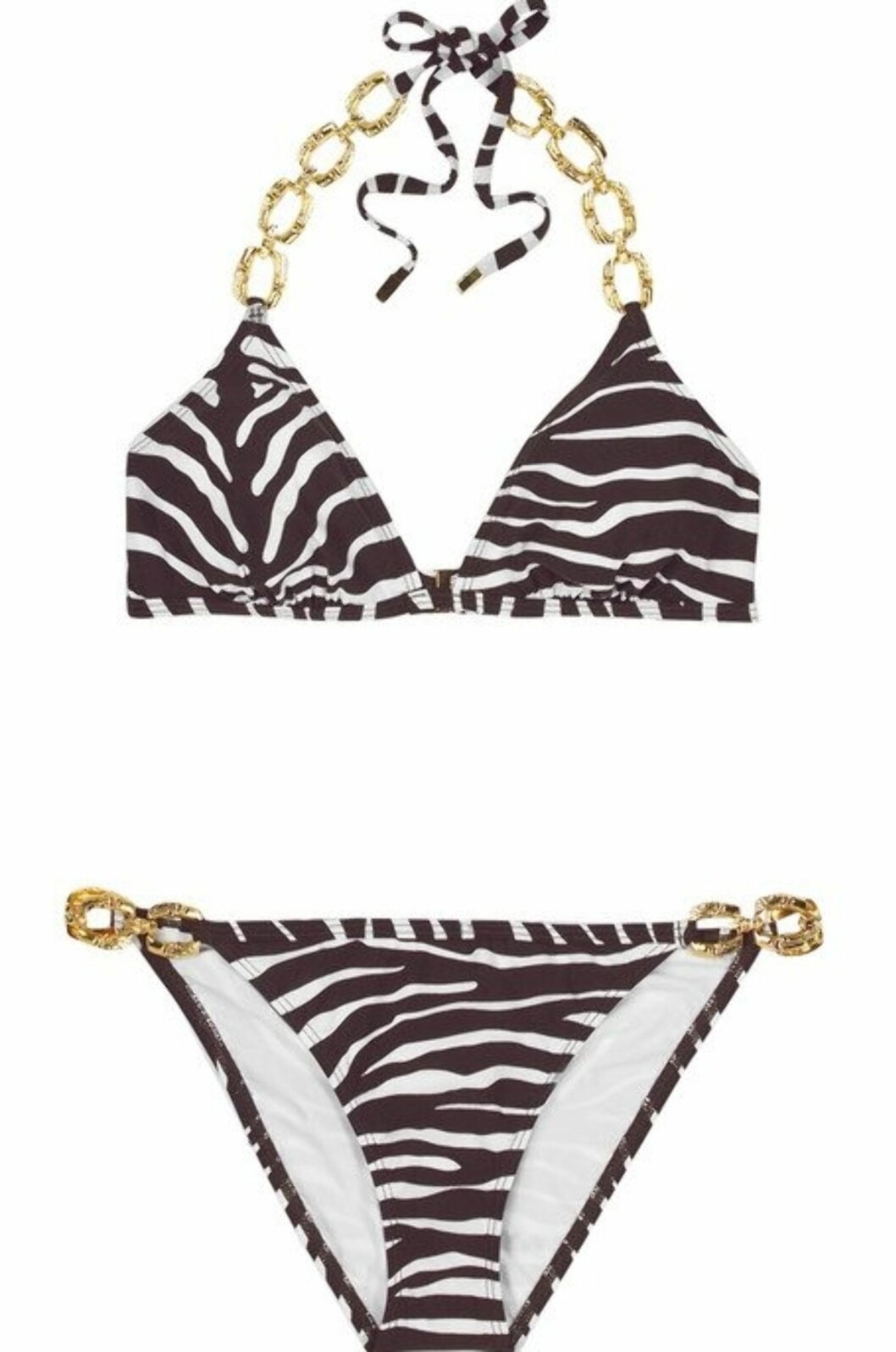 DYRISK: Glamorøs bikini med gullenke (kr 2800, Michael Kors/Netaporter.com). DYRISK: Glamorøs bikini med gullenke (kr 2800, Michael Kors/Netaporter.com).