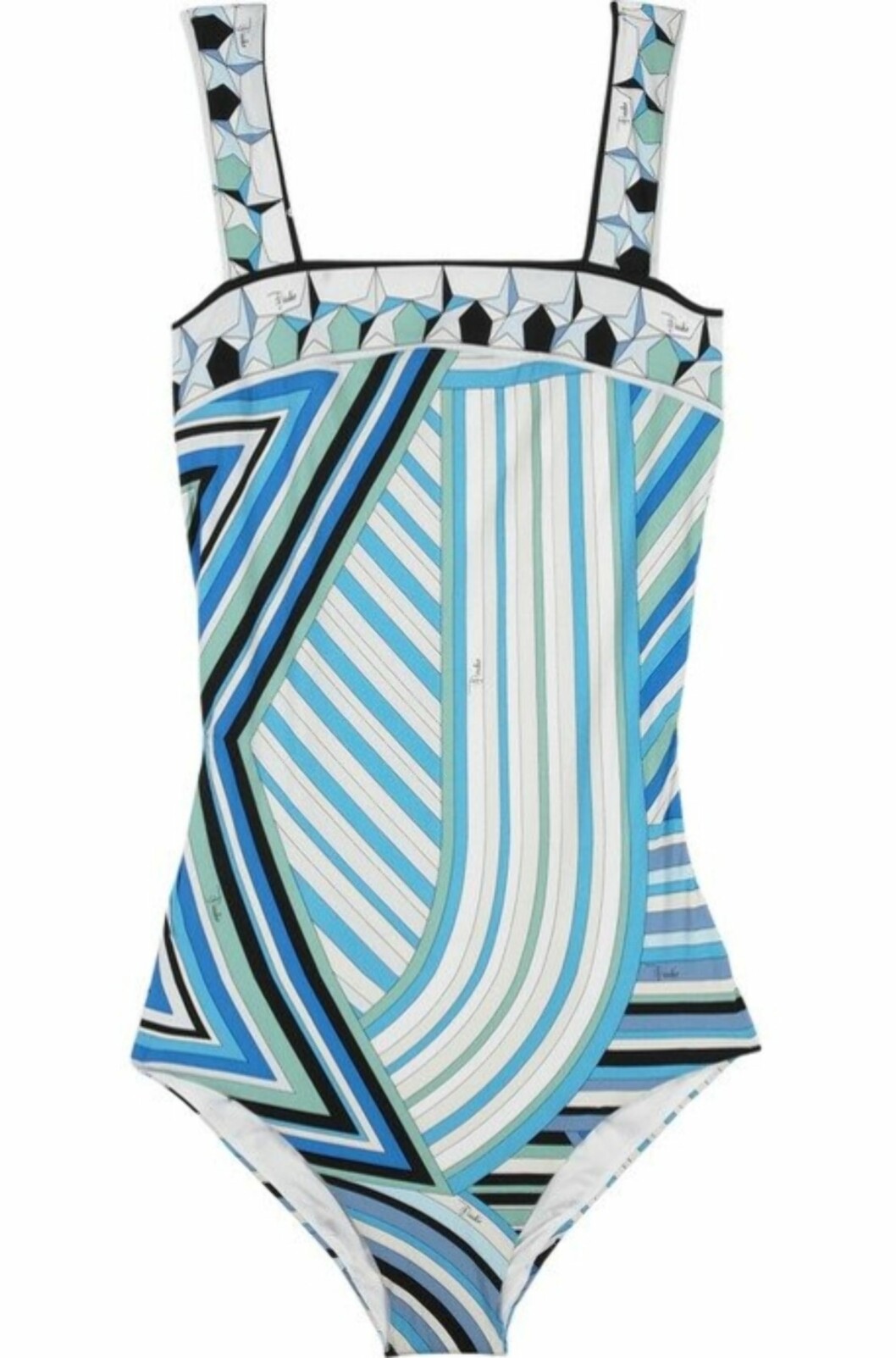 GÅR I ETT MED BASSENGET: Funky badedrakt med grafisk trykk (kr 3500, Emilio Pucci/Netaporter.com). GÅR I ETT MED BASSENGET: Funky badedrakt med grafisk trykk (kr 3500, Emilio Pucci/Netaporter.com).