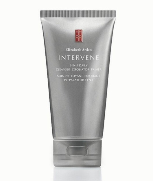 Elizabeth Arden Intervene 3-in-1 Daily Cleanser Exfoliater Primer både rengjør og eksfolierer lett (210 kr/150 ml). Elizabeth Arden Intervene 3-in-1 Daily Cleanser Exfoliater Primer både rengjør og eksfolierer lett (210 kr/150 ml).