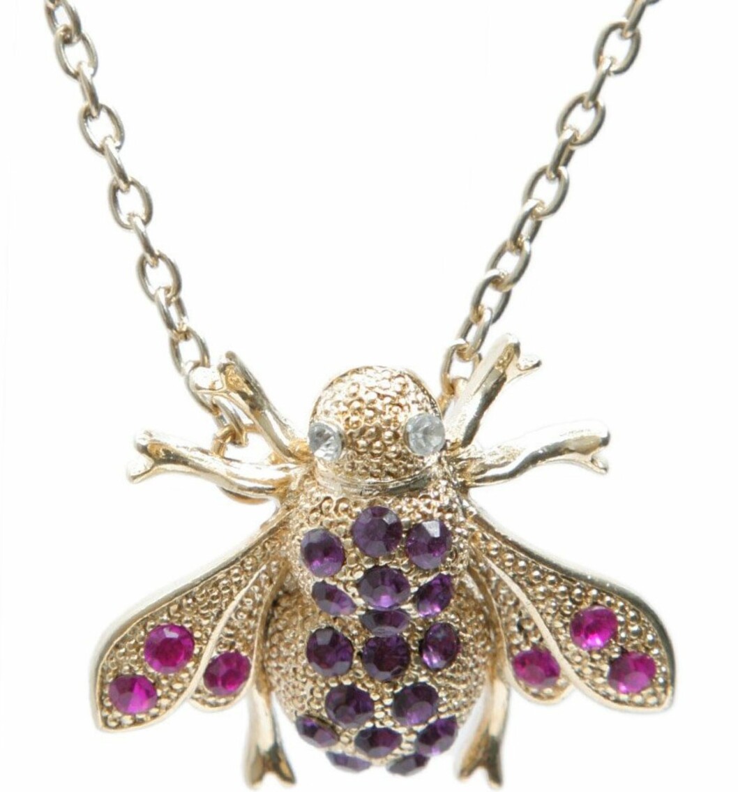 Bling bling-kjede med glitrende flueanheng (kr 90, Asos.com). Bling bling-kjede med glitrende flueanheng (kr 90, Asos.com).