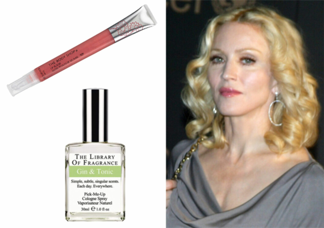 Tandre toner Madonna gjør sin variant av 50-tallslooken med blondt hår og rosa lepper. Rosafarget gloss (kr 160, Body Shop). Er du lei av alminnelige dufter, prøv denne duften fra The Library of Fragrance. Denne lukter gin & tonic. Foretrekker du duggfrisk mojito, finner du selvsagt det i samme serien (kr 150/30 ml). Tandre toner Madonna gjør sin variant av 50-tallslooken med blondt hår og rosa lepper. Rosafarget gloss (kr 160, Body Shop). Er du lei av alminnelige dufter, prøv denne duften fra The Library of Fragrance. Denne lukter gin & tonic. Foretrekker du duggfrisk mojito, finner du selvsagt det i samme serien (kr 150/30 ml).