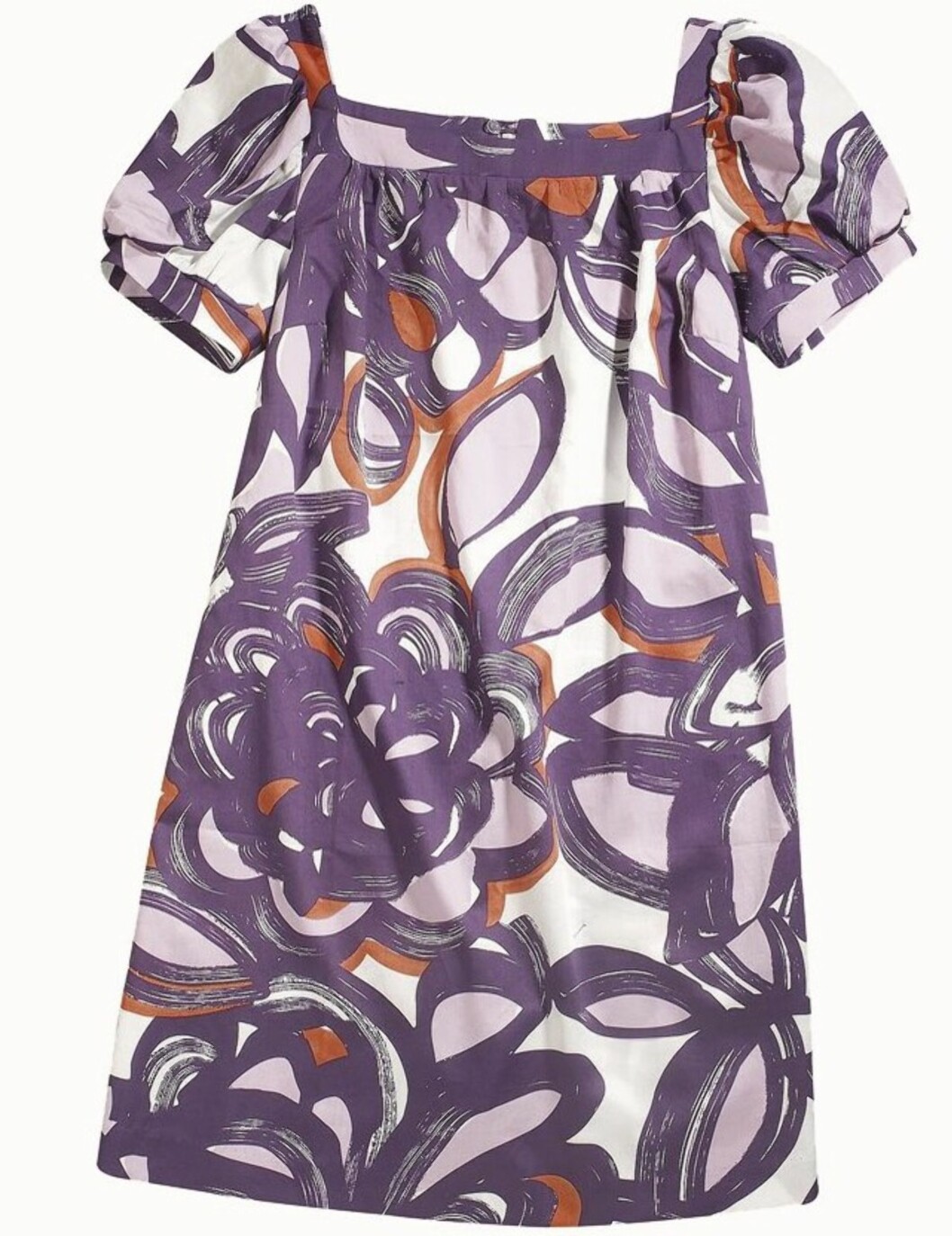 MED TRYKK: Med lilla og oransje blomster (kr 350, Josefssons). MED TRYKK: Med lilla og oransje blomster (kr 350, Josefssons).