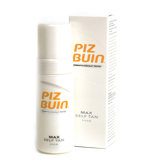 Selvbruningsskum fra Piz Buin (kr 100/150 ml). Selvbruningsskum fra Piz Buin (kr 100/150 ml).