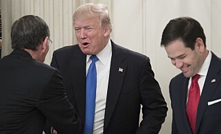 IKKE LENGER GOD STEMNING: USAs president Donald Trump sammen med den republikanske senatoren Marco Rubio. Foto: NTB Scanpix IKKE LENGER GOD STEMNING: USAs president Donald Trump sammen med den republikanske senatoren Marco Rubio. Foto: NTB Scanpix