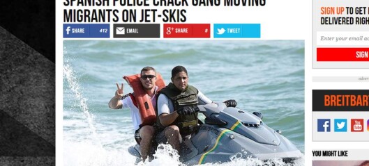 Breitbart skrev om kriminelle gjenger som smugler flyktninger. Men de gjorde en stor tabbe Breitbart skrev om kriminelle gjenger som smugler flyktninger. Men de gjorde en stor tabbe