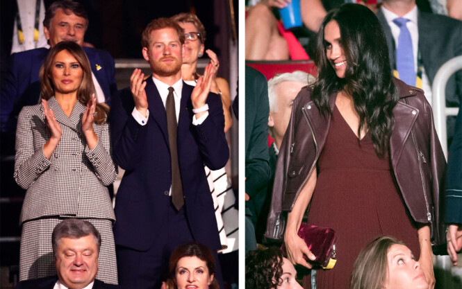 SØNDAG KVELD: Meghan Markle fikk ikke lov til å sitte side om side med kjæresten og den amerikanske førstedamen Melania Trump under åpningsseremonien søndag kveld. Foto: NTB Scanpix SØNDAG KVELD: Meghan Markle fikk ikke lov til å sitte side om side med kjæresten og den amerikanske førstedamen Melania Trump under åpningsseremonien søndag kveld. Foto: NTB Scanpix