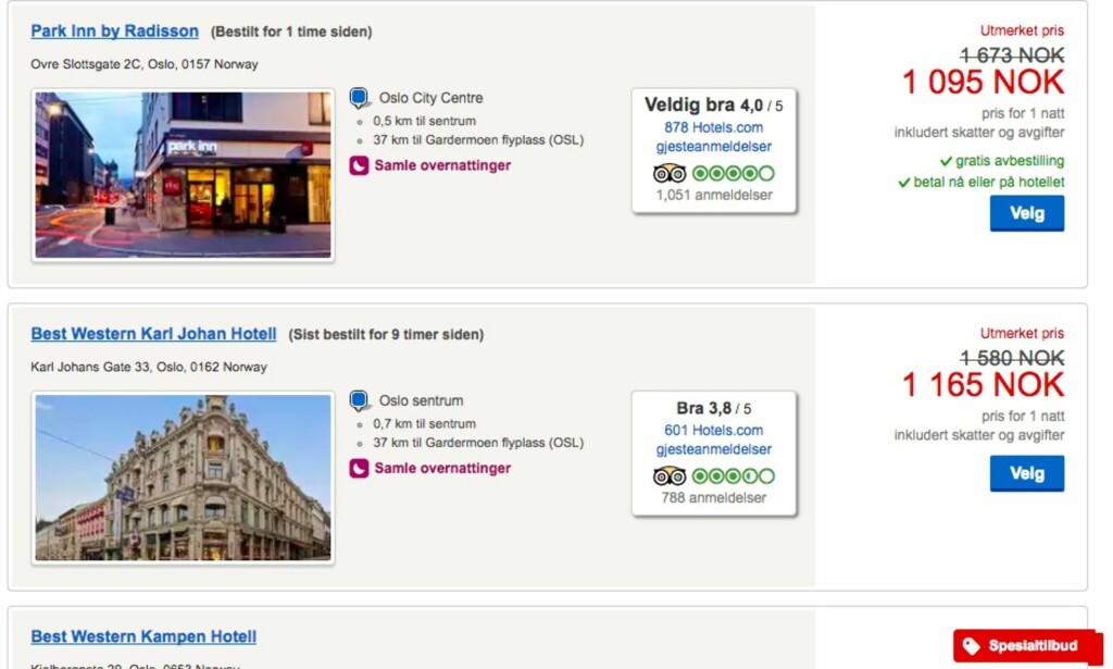 LOKKEPRISER: Hotels.com frister med gode tilbud. Men er det egentlig et tilbud, så lenge før-prisen ikke er reell? Skjermdump: Hotels.com LOKKEPRISER: Hotels.com frister med gode tilbud. Men er det egentlig et tilbud, så lenge før-prisen ikke er reell? Skjermdump: Hotels.com