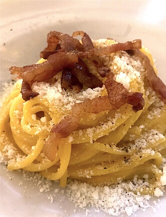 <strong>KLASSIKER:</strong> Carbonara på pecorino-ost er en sikker vinner. Foto: Heidi Røsok-Dahl <strong>KLASSIKER:</strong> Carbonara på pecorino-ost er en sikker vinner. Foto: Heidi Røsok-Dahl