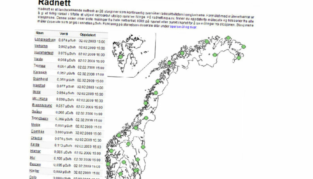 Radioaktivitet i Norge åpent på nett Radioaktivitet i Norge åpent på nett