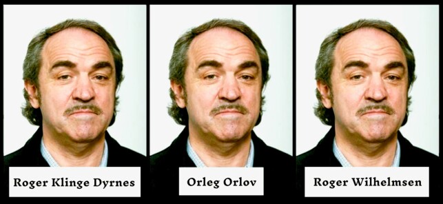 UNDER TRE NAVN: Roger Klinge Dyrnes ble pågrepet i Kenya etter seks år på rømmen under den falske identiteten Oleg Orlov. Hjemme i Norge ble han dømt for grov økonomisk kriminalitet og fikk forbud mot ledende roller i næringsviksomhet livet ut. Under sitt nye navn Roger Wilhelmsen er han tilbake på Oslos byggeplasser - med stor innflytelse. Foto: Politiet. (Navn lagt på for å illustrere de tre identitetene.) UNDER TRE NAVN: Roger Klinge Dyrnes ble pågrepet i Kenya etter seks år på rømmen under den falske identiteten Oleg Orlov. Hjemme i Norge ble han dømt for grov økonomisk kriminalitet og fikk forbud mot ledende roller i næringsviksomhet livet ut. Under sitt nye navn Roger Wilhelmsen er han tilbake på Oslos byggeplasser - med stor innflytelse. Foto: Politiet. (Navn lagt på for å illustrere de tre identitetene.)