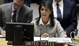 image: USA med veto mot Sikkerhetsrådets Jerusalem-resolusjon