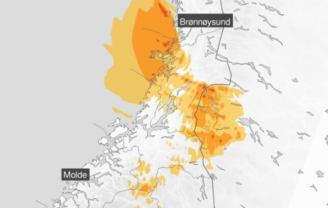 image: Ekstremværet Cora rammer Midt-Norge