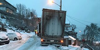 image: Trailersjåføren fulgte GPS-en, men her ble det full stopp