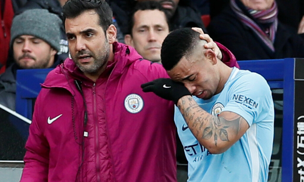 TILBAKE SNART: Gabriel Jesus pådro seg en skade mot Crystal Palace. Foto: REUTERS/David Klein/NTB Scanpix TILBAKE SNART: Gabriel Jesus pådro seg en skade mot Crystal Palace. Foto: REUTERS/David Klein/NTB Scanpix