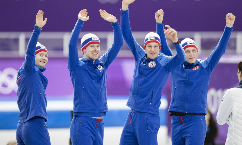 GULLGUTTER: Sverre Lunde Pedersen (f.v), Simen Spieler Nilsen, Sindre Henriksen og Håvard Bøkko tok OL-gullet på lagtempo. Foto: Terje Pedersen / NTB Scanpix GULLGUTTER: Sverre Lunde Pedersen (f.v), Simen Spieler Nilsen, Sindre Henriksen og Håvard Bøkko tok OL-gullet på lagtempo. Foto: Terje Pedersen / NTB Scanpix