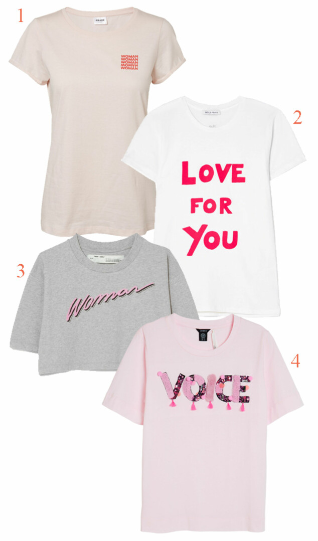 1. Vero Moda, kr 130. 2. Bella Freud via Net-a-porter, kr 1176. 3. Off-White via Net-a-porter, kr 2751. 4. Lindex, kr 299. 1. Vero Moda, kr 130. 2. Bella Freud via Net-a-porter, kr 1176. 3. Off-White via Net-a-porter, kr 2751. 4. Lindex, kr 299.