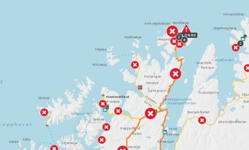 image: Uværet herjer i nord: – Nesten hele Finnmark er stengt