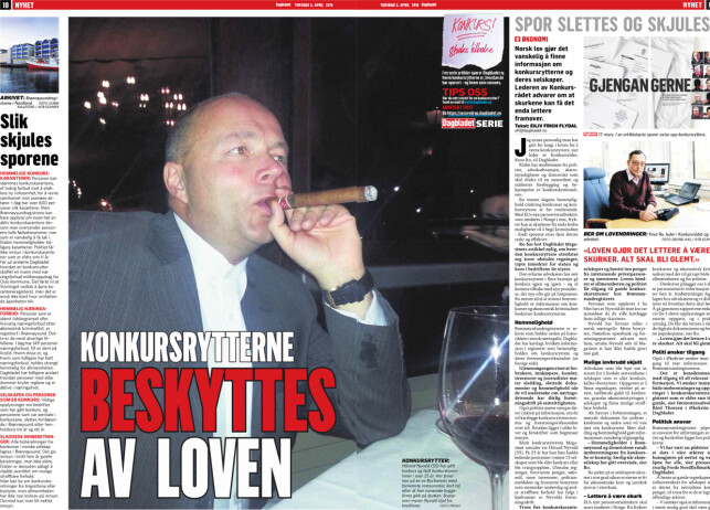 Faksimile: Dagbladet torsdag 5. april. Faksimile: Dagbladet torsdag 5. april.