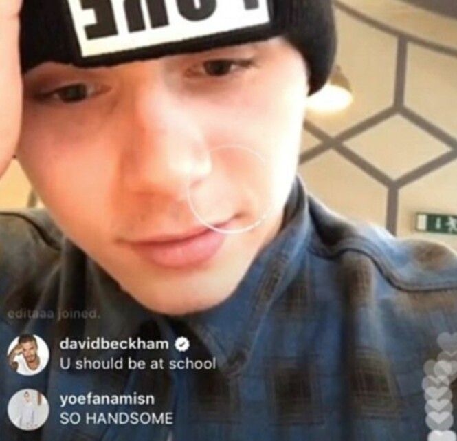 FAMILIEKJÆRLIGHET: Det lyste ut kjærlighet av tøysinga til pappa David på Instagram. Foto: Skjermdump / Instagram FAMILIEKJÆRLIGHET: Det lyste ut kjærlighet av tøysinga til pappa David på Instagram. Foto: Skjermdump / Instagram