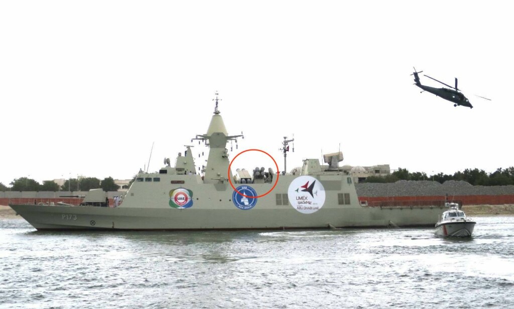 DELTAR: Exocet-missilene montert på de emiratiske korvettene. Foto: Mztourist, Wikimedia commons. DELTAR: Exocet-missilene montert på de emiratiske korvettene. Foto: Mztourist, Wikimedia commons.