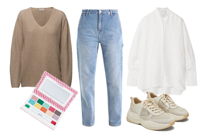 LA DEG INSPIRERE AV TINE ANDREA: Genser fra Filippa K via Boozt.com, kr 1900. Øyeskygge fra Lancome via Kicks.no, kr 690. Jeans fra Carhartt via Zalando.no, kr 999. Skjorte fra Frame via Net-a-porter.com, kr 3500. Joggesko fra Zara, kr 559. LA DEG INSPIRERE AV TINE ANDREA: Genser fra Filippa K via Boozt.com, kr 1900. Øyeskygge fra Lancome via Kicks.no, kr 690. Jeans fra Carhartt via Zalando.no, kr 999. Skjorte fra Frame via Net-a-porter.com, kr 3500. Joggesko fra Zara, kr 559.