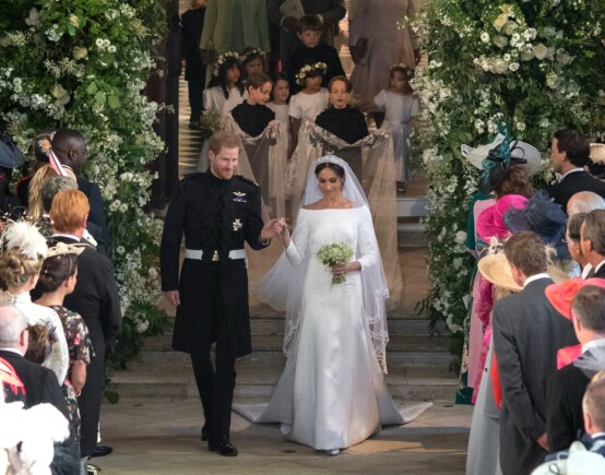 SYMBOLSK SLØR: Meghan Markles lange slør har en spesiell historie, avslører Kensington Palace. Foto: NTB scanpix SYMBOLSK SLØR: Meghan Markles lange slør har en spesiell historie, avslører Kensington Palace. Foto: NTB scanpix