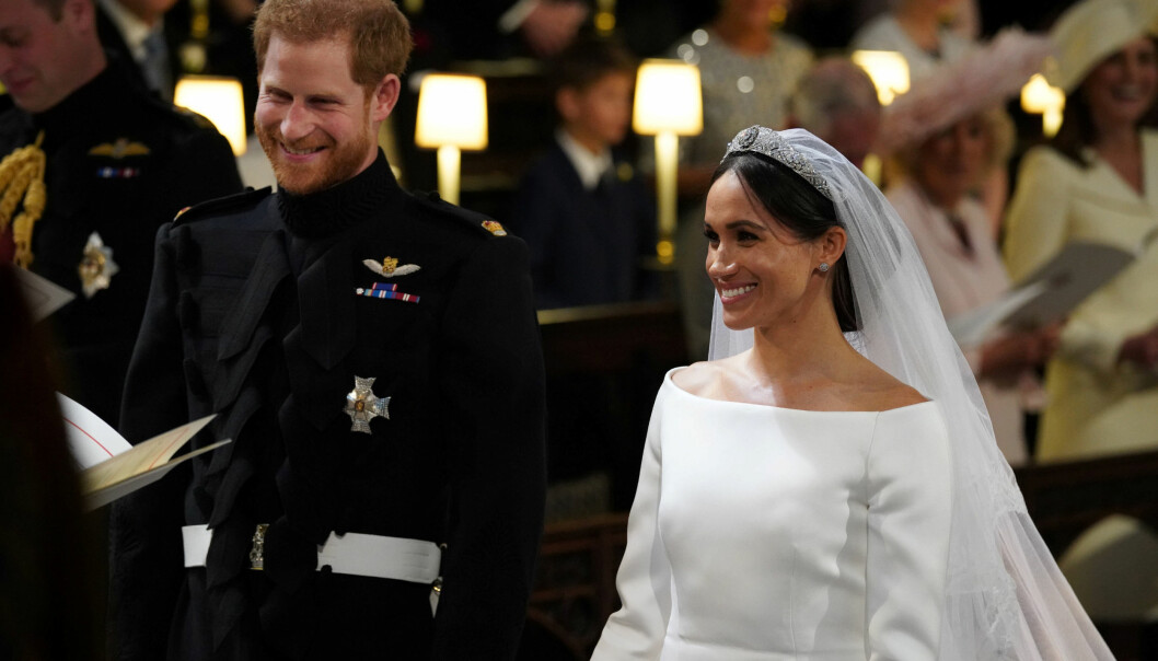 <strong>TRE:</strong> Harry og Meghan fniste både til hverandre og biskopen under vielsen. Foto: NTB Scanpix <strong>TRE:</strong> Harry og Meghan fniste både til hverandre og biskopen under vielsen. Foto: NTB Scanpix