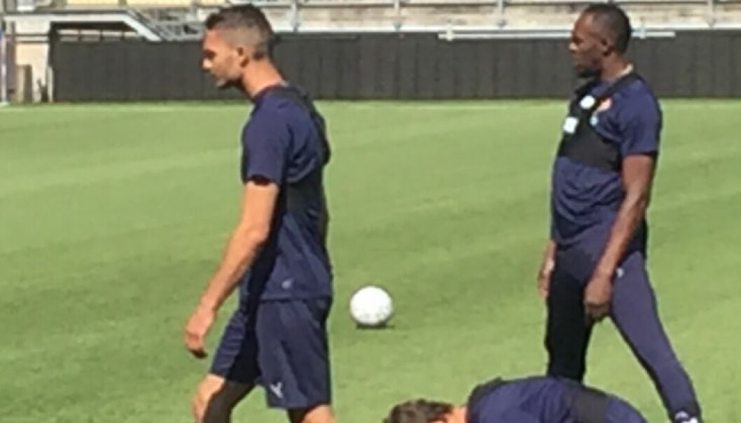 Her er Usain Bolt på Godset-trening Her er Usain Bolt på Godset-trening