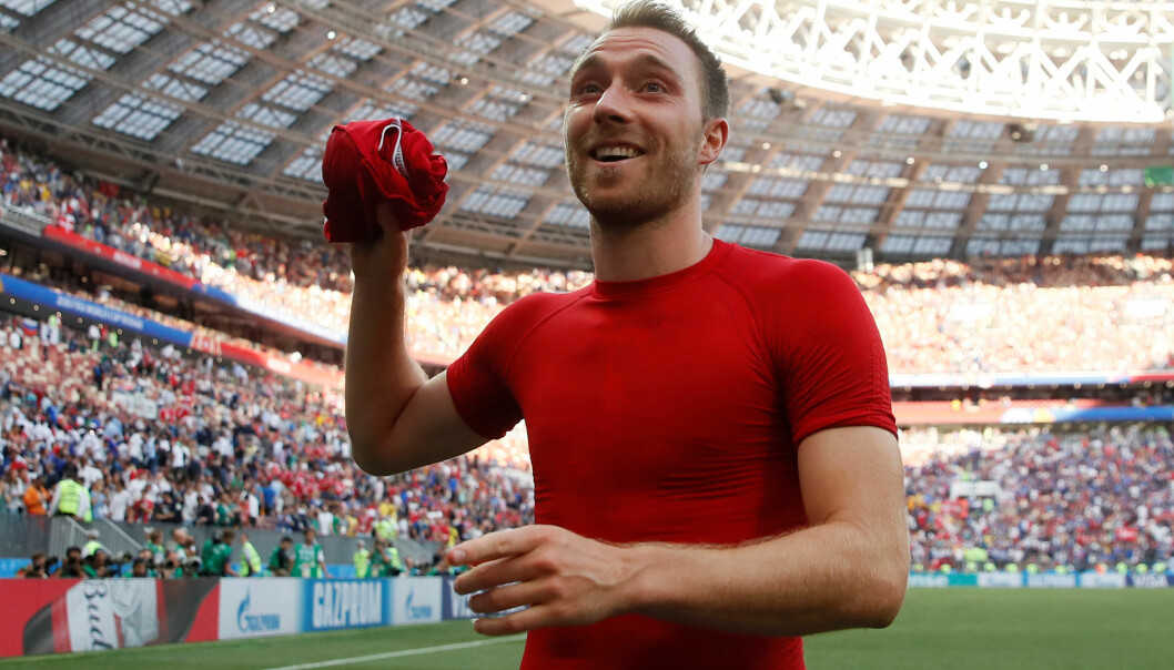 <strong>LØPSMASKIN:</strong> Christian Eriksen har løpt 36,4 km hittil i årets VM. Det er mer enn noen andre. Maxim Shemetov / Reuters / NTB Scanpix <strong>LØPSMASKIN:</strong> Christian Eriksen har løpt 36,4 km hittil i årets VM. Det er mer enn noen andre. Maxim Shemetov / Reuters / NTB Scanpix