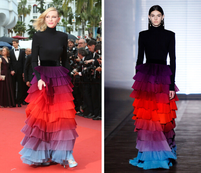 CATE BLANCHETT: Skuespilleren (t.v.). brukte en kjole fra Givenchys SS18-kolleksjon under filmfestivalen i Cannes. Foto: Scanpix CATE BLANCHETT: Skuespilleren (t.v.). brukte en kjole fra Givenchys SS18-kolleksjon under filmfestivalen i Cannes. Foto: Scanpix