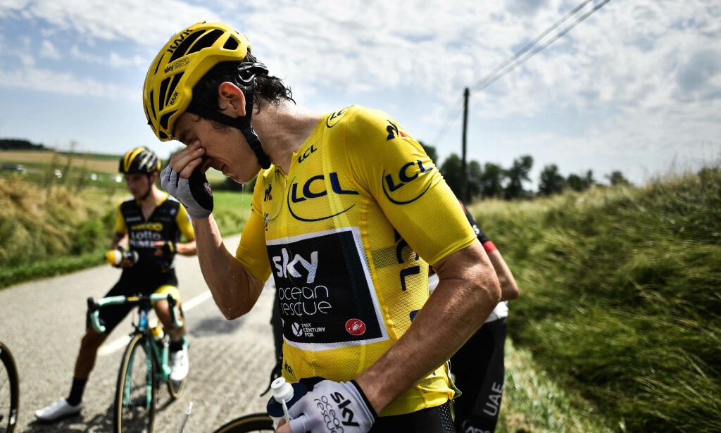 I SMERTE: Tour-leder Geraint Thomas. Foto: NTB Scanpix I SMERTE: Tour-leder Geraint Thomas. Foto: NTB Scanpix