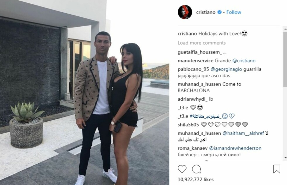 POPULÆR: Cristiano Ronaldo er ettertraktet - på alle måter. Her er han i sitt nye hjemland. Skjermdump fra Instagram POPULÆR: Cristiano Ronaldo er ettertraktet - på alle måter. Her er han i sitt nye hjemland. Skjermdump fra Instagram
