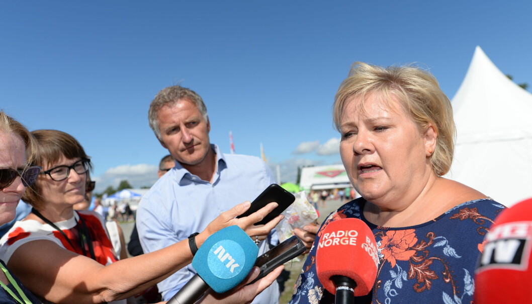 Erna om Per Sandbergs Iran-reise: brøt reglene Erna om Per Sandbergs Iran-reise: brøt reglene
