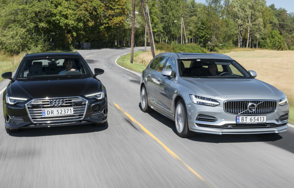 TO BREDE OG TØFFE: Audi er tilbake med ny A6, men stasjonsvognmesteren har fått konkurranse fra uventet hold. Foto: Jamieson Pothecary. TO BREDE OG TØFFE: Audi er tilbake med ny A6, men stasjonsvognmesteren har fått konkurranse fra uventet hold. Foto: Jamieson Pothecary.