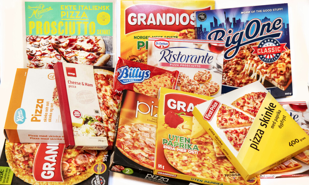 SKINKEPIZZA: Pizzaene i testen er fra de tre store dagligvarekjedene, og koster fra 10 til 64,50 kroner stykket. SKINKEPIZZA: Pizzaene i testen er fra de tre store dagligvarekjedene, og koster fra 10 til 64,50 kroner stykket.