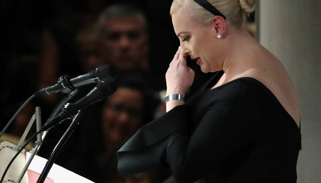 FØLELSESLADD: Minnegudstjenesten i Washington ble innledet av John McCains datter Meghan McCain, som holdt en sterk tale til de oppmøtte. Foto: NTB Scanpix FØLELSESLADD: Minnegudstjenesten i Washington ble innledet av John McCains datter Meghan McCain, som holdt en sterk tale til de oppmøtte. Foto: NTB Scanpix