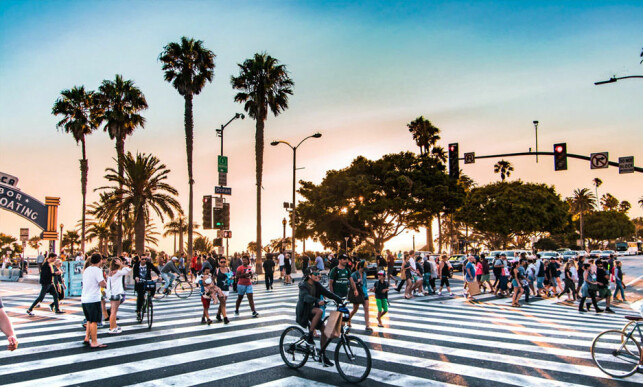 TRÅKK DEG RUNDT: - Lei sykkel eller sparkesykkel i LA og cruise rundt på Venice Beach, anbefaler Martin Berulfsen. TRÅKK DEG RUNDT: - Lei sykkel eller sparkesykkel i LA og cruise rundt på Venice Beach, anbefaler Martin Berulfsen.